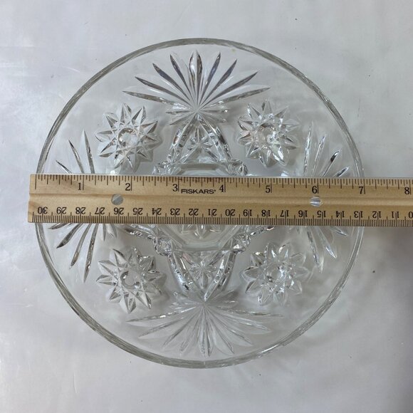 Anchor Hocking Crystal Candy Dish Lid Textured Starburst Design Decor Vintage - Picture 9 of 10